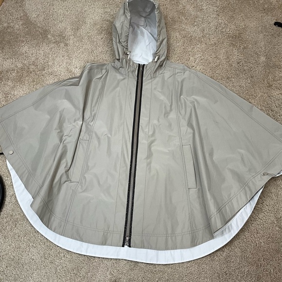 Brunello Cucinelli wheat PONCHO Cream One Size Rain Jacket Quiet Luxury - Picture 5 of 13